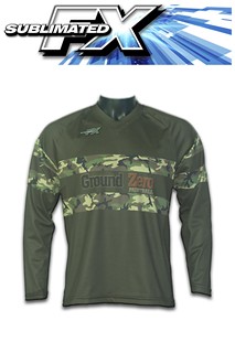 Ground Zero Social Paintball Khaki and Camo mens Long Sleeve sublimated shirt.