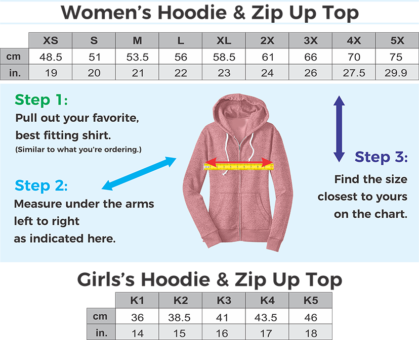 Sublimated FX Branded Apparel Size Guide for Womens Active Range of Sublimated Sweat Tops